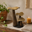 Grande œuvre d'art champignon doré - 32 cm - Naturel