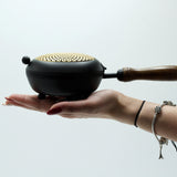 Large Iron Censer Incense Burner - Gold detail - SHAMTAM.COM