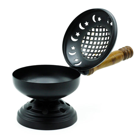 Large Iron Censer on Stand Incense Burner - Gold detail - SHAMTAM.COM