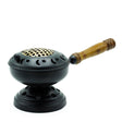 Large Iron Censer on Stand Incense Burner - Gold detail - SHAMTAM.COM