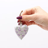 Large Lavender Floral Wood Heart Ornament - Hanging Decorative Piece with Purple Flowers and Green Leaves Design - SHAMTAM.COM