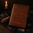 Large Leather - Bound Book of Shadows - Dark Tan, 200 Deckle - Edged Pages, 25x18x3cm - Embossed Pentacle, Triquetra & Tree Design with Clasp Closure - Perfect for Journaling & Spiritual Practices - SHAMTAM.COM