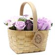 Soap Flowers Large Lilac Bouquet in Wicker Basket - SHAMTAM.COM