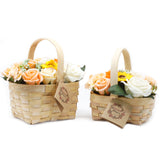 Soap Flowers Large Orange Bouquet in Wicker Basket - SHAMTAM.COM