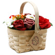 Soap Flowers Large Red Bouquet in Wicker Basket - SHAMTAM.COM