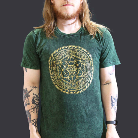 Large Stone Washed T-Shirt - Chakra - Green - SHAMTAM.COM