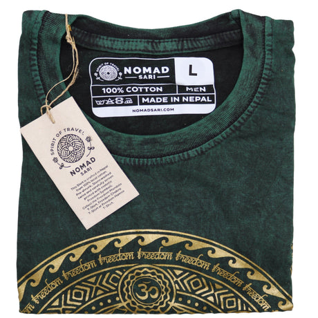 Large Stone Washed T-Shirt - Chakra - Green - SHAMTAM.COM