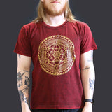 Large Stone Washed T-Shirt - Chakra - Maroon - SHAMTAM.COM