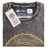 Large Stone Washed T-Shirt - Mandala - Dark Grey - SHAMTAM.COM