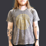 Large Stone Washed T-Shirt - Mandala - Dark Grey - SHAMTAM.COM