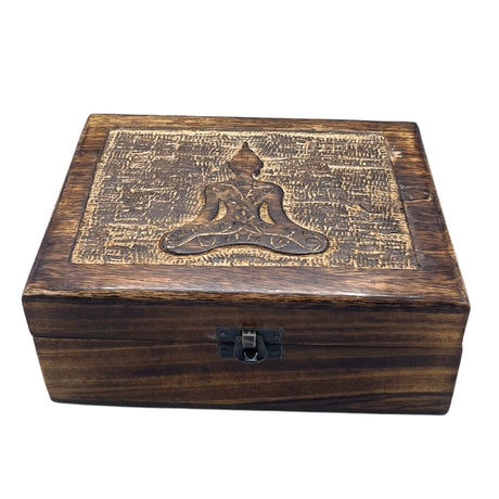 Large Wooden Keepsake Box 20x15x7.5cm - Buddha - SHAMTAM.COM