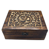 Large Wooden Keepsake Box 20x15x7.5cm - Om - SHAMTAM.COM
