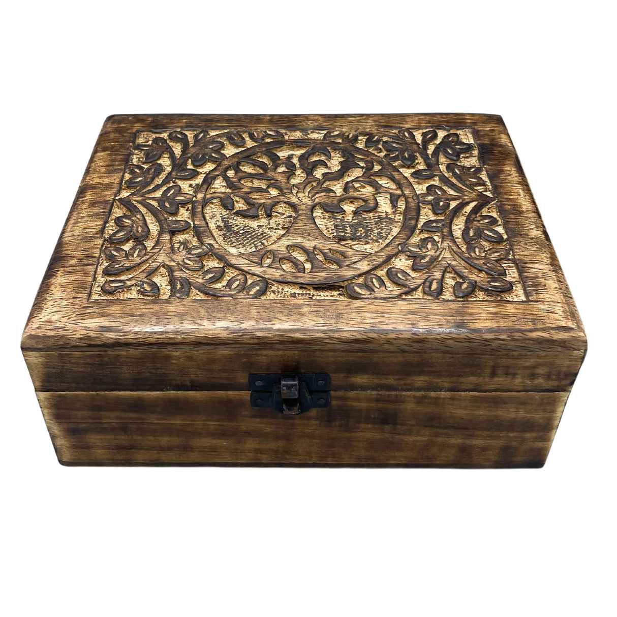 Large Wooden Keepsake Box 20x15x7.5cm - Tree of Life - SHAMTAM.COM