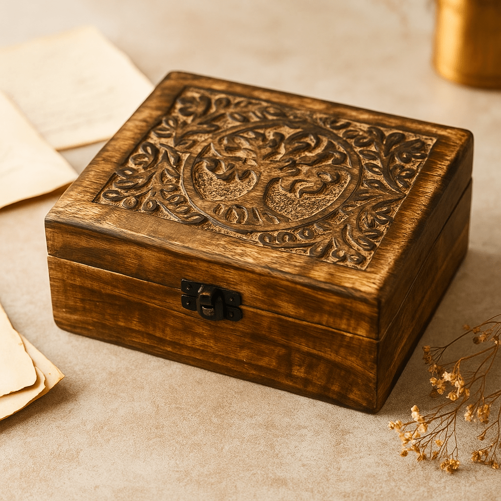 Large Wooden Keepsake Box - Tree of Life 20x15x7.5cm - SHAMTAM.COM