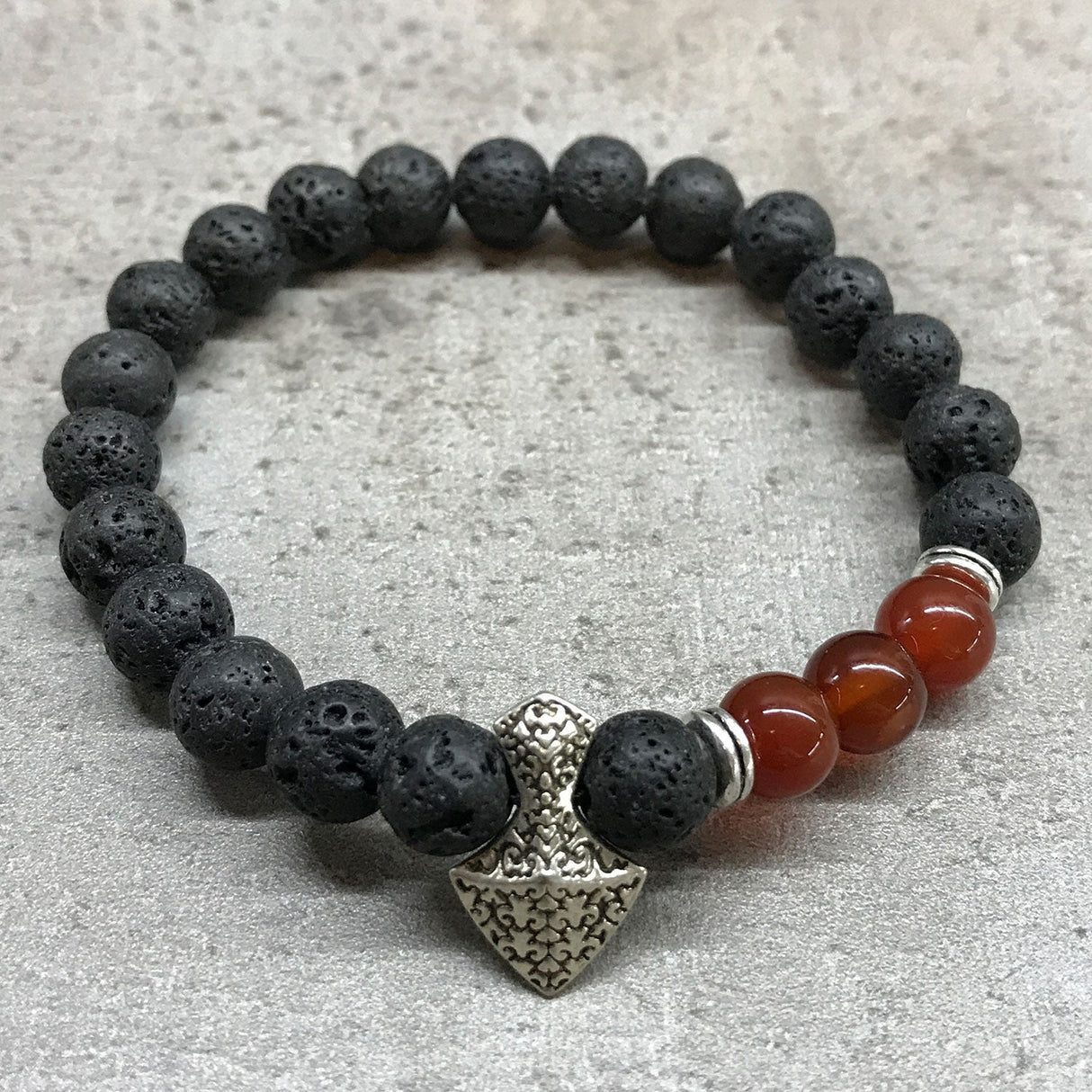 Lava Stone Bracelet - Axe - head Carnelian - SHAMTAM.COM