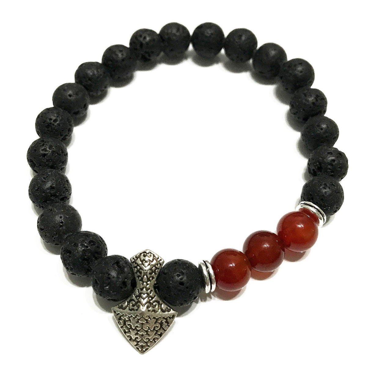 Lava Stone Bracelet - Axe - head Carnelian - SHAMTAM.COM