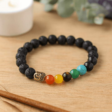Lavasteensarmband Buddha chakra