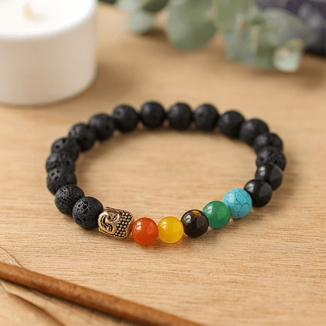 Lava Stone Bracelet Buddha Chakra - SHAMTAM.COM