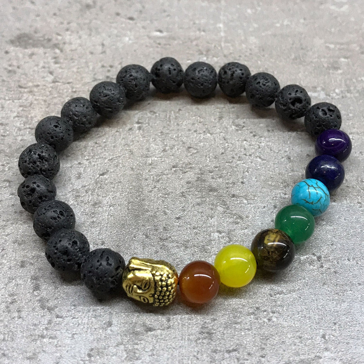 Lava Stone Bracelet - Buddha Chakra - SHAMTAM.COM