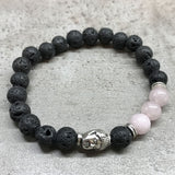 Lava Stone Bracelet - Buddha Rose Quartz - SHAMTAM.COM