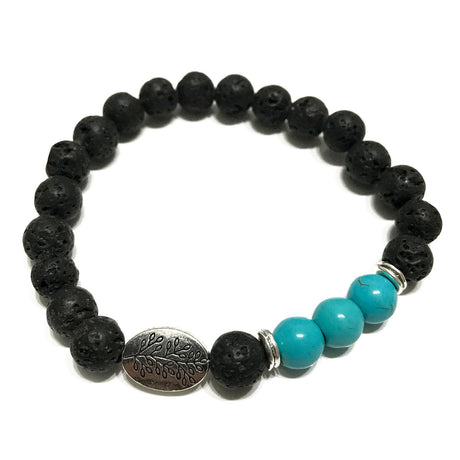 Lava Stone Bracelet - Leaf Turquoise - SHAMTAM.COM