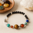 Lava Stone Bracelet Silver Solar System - SHAMTAM.COM