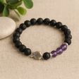 Lava Stone Bracelet with Amethyst Fish - SHAMTAM.COM