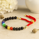 Lava Stone Chakra Bracelet, 18K Gold Plated - SHAMTAM.COM