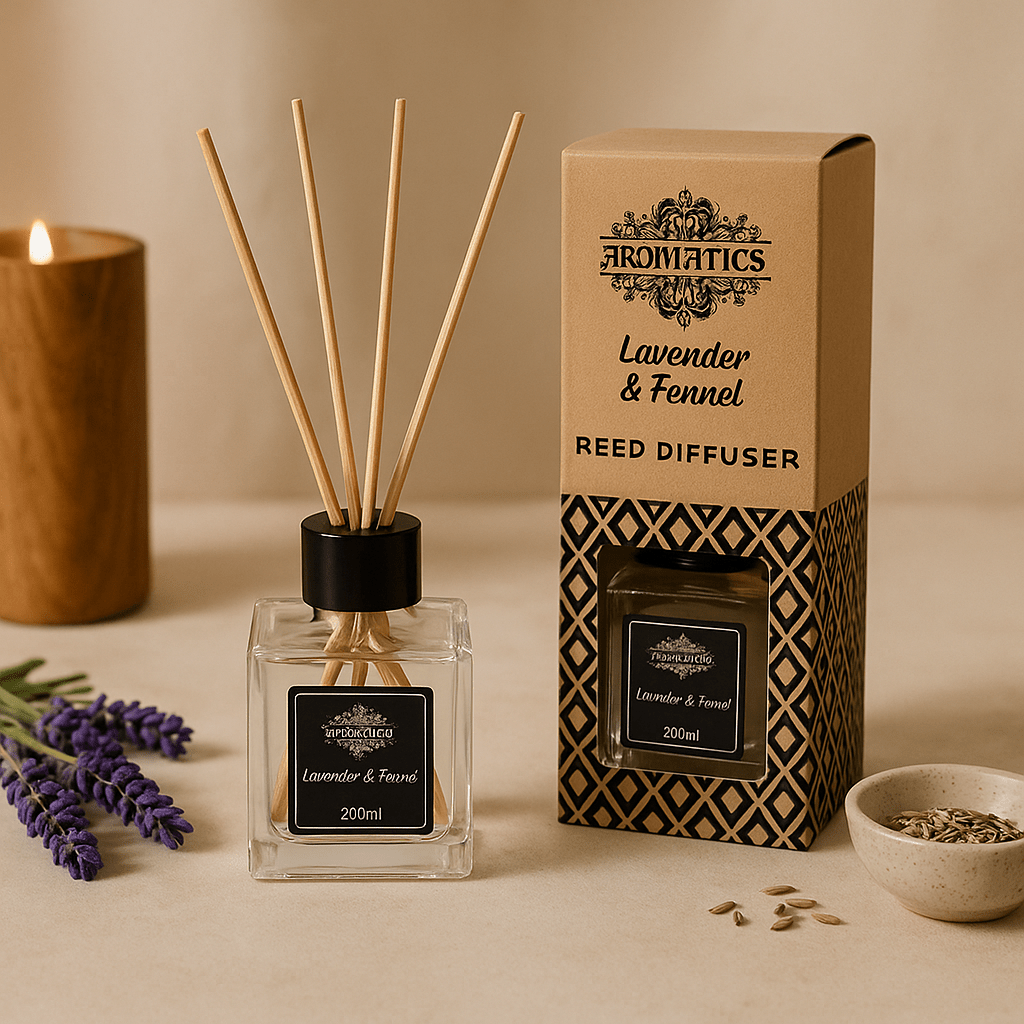 Lavender Fennel Essential Oil Reed Diffuser 200ml - SHAMTAM.COM