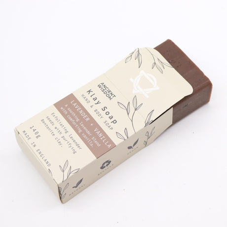 Luxurious Klay Soap with Lavender & Vanilla - Natural Vegan Cleanser with Bentonite Clay & Exfoliating Lavender Seeds - Made in UK - SHAMTAM.COM