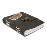 Leather Black Confessions with Lock Notebook (7x5") - SHAMTAM.COM
