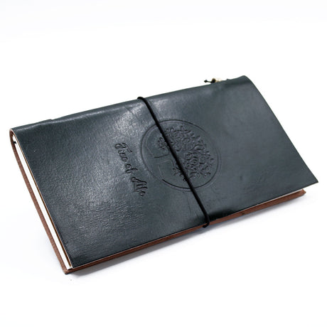 Handmade Leather Journal - Tree of Life - Green (80 pages) - SHAMTAM.COM
