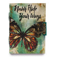 Leather "Never Hide Your Wings" Deckle - edge Notebook (7x5") - SHAMTAM.COM