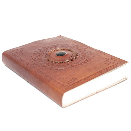 Leather Notebook Black Onyx (7x5") - SHAMTAM.COM