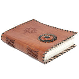 Leather Notebook Black onyx & Compass (7x5") - SHAMTAM.COM