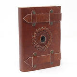 Leather Notebook Black Onyx with Belts (6x4") - SHAMTAM.COM