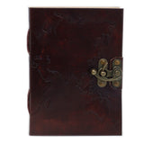 Leather Notebook World Map & Stitching (7x5") - SHAMTAM.COM