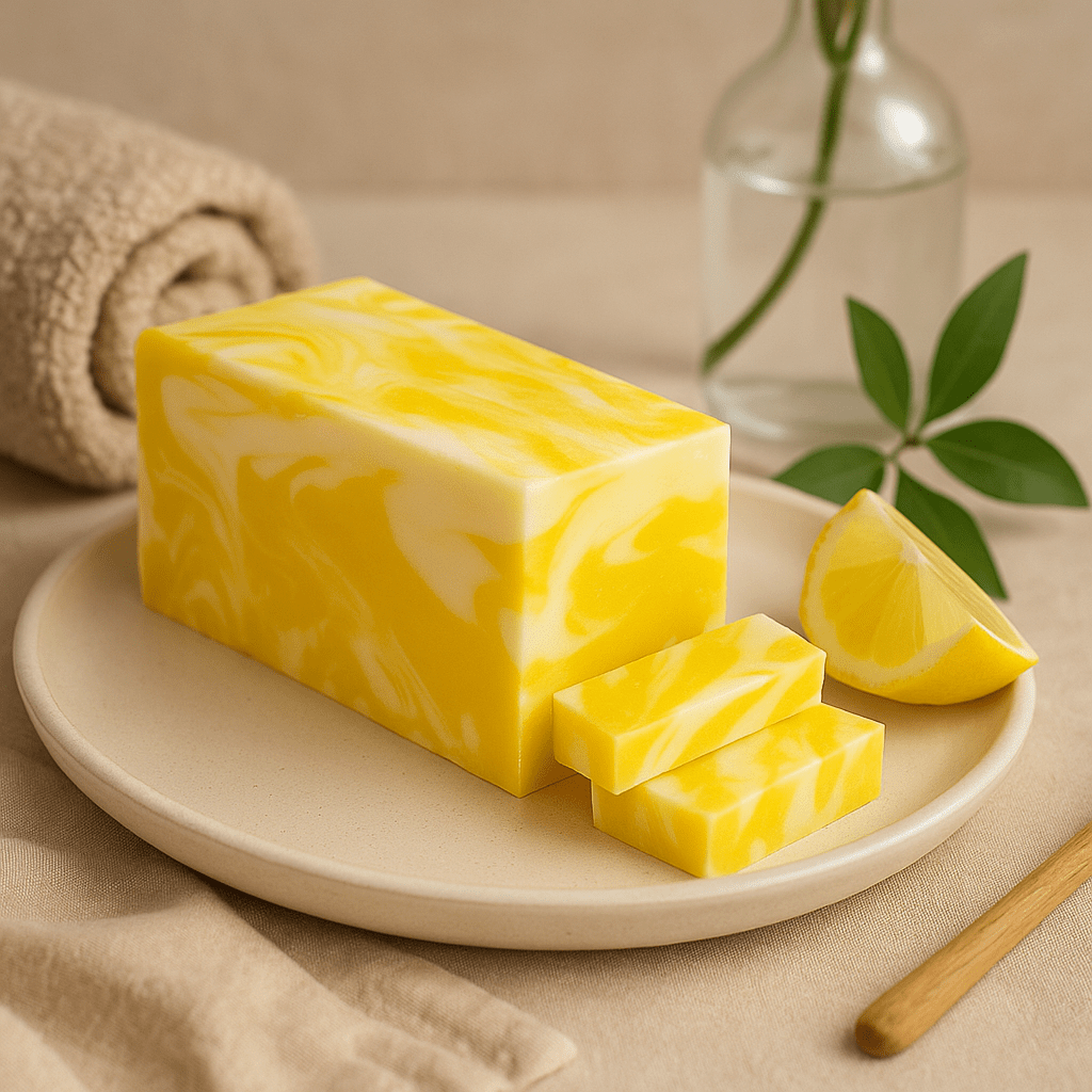 Lemon Soap Bar Olive Oil Cold Process - SHAMTAM.COM