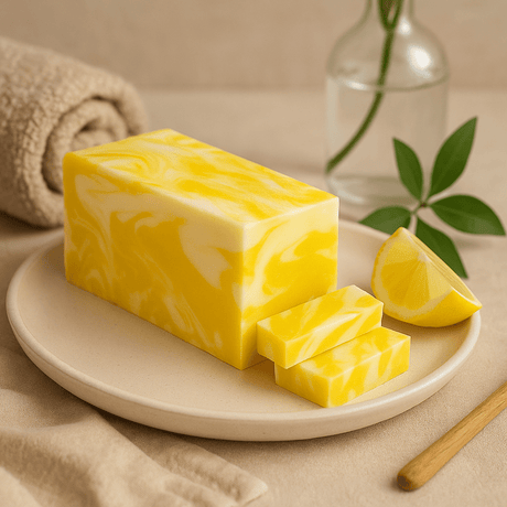 Lemon Soap Bar Olive Oil Cold Process - SHAMTAM.COM