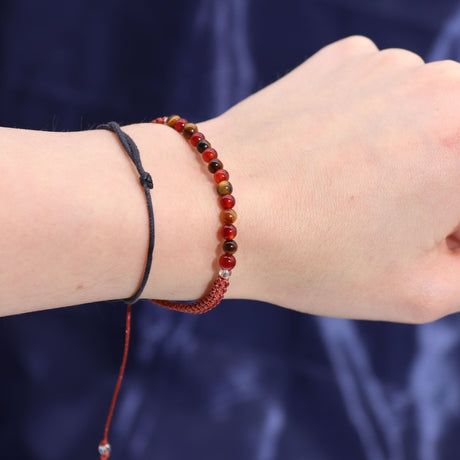 Leo Zodiac Crystal Candle and Gemstone Bracelet Set - Frosted Citrine & Ginger Fragrance with Tiger's Eye and Carnelian for Empowerment - SHAMTAM.COM