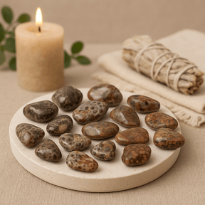 Leopard Skin Tumbled Stones, 24 Pieces - SHAMTAM.COM