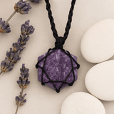 Lepidolite Hexagon Pendant with Adjustable Cord - SHAMTAM.COM