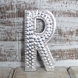 Letter R Wall Decor Hammered Aluminum Small - SHAMTAM.COM