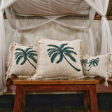 Linen Cushion 30x50cm Palm Tree with Fringe - SHAMTAM.COM