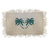 Linen Cushion 30x50cm Palm Tree with Fringe - SHAMTAM.COM