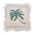 Linen Cushion 60x60cm Palm Tree with Fringe - SHAMTAM.COM