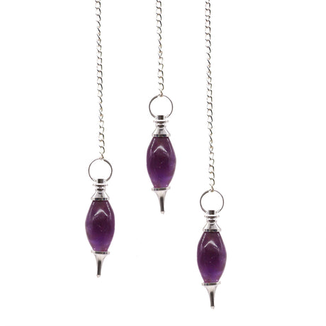 Amethyst Pendulum Lingam Shaped Crystal Gemstone - SHAMTAM.COM