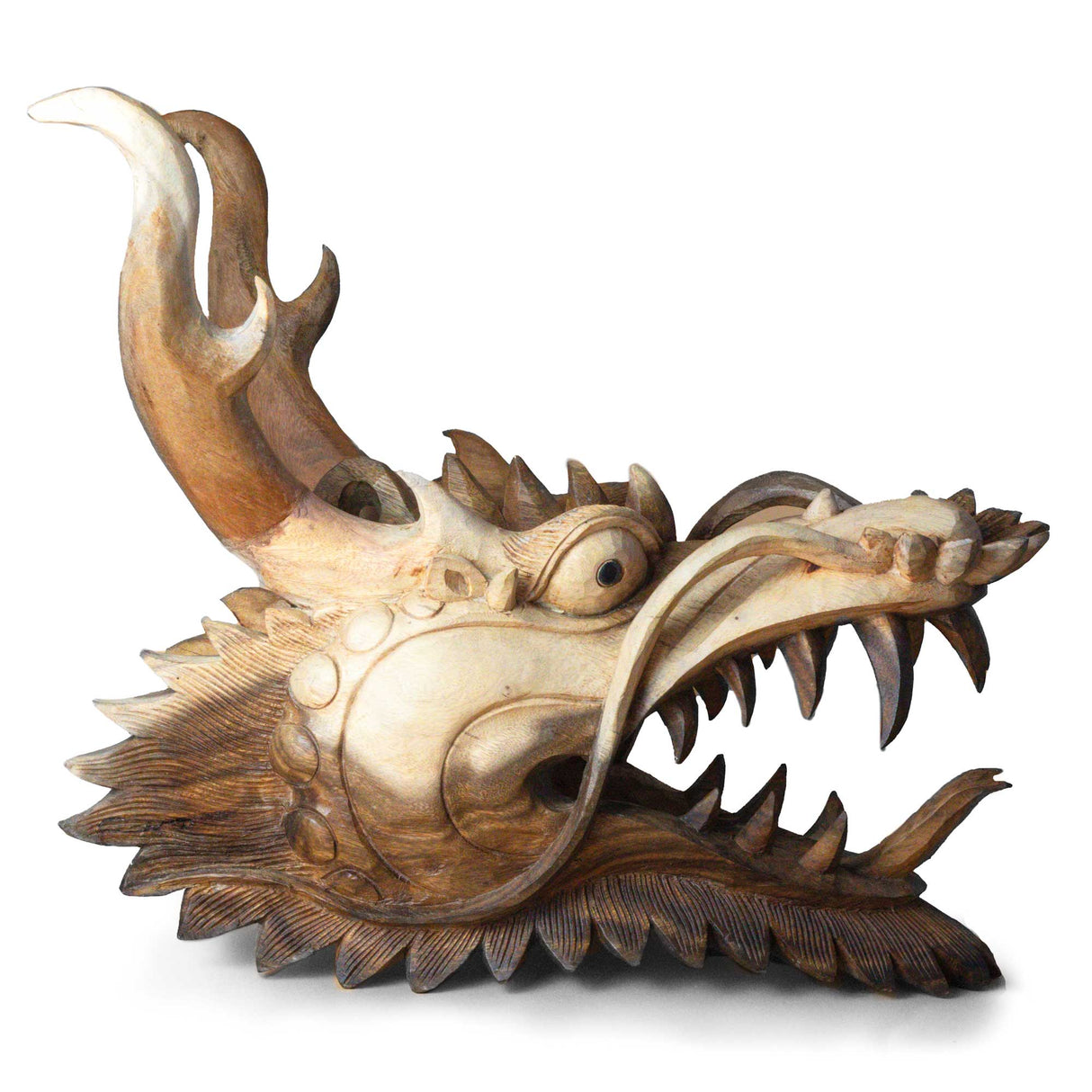 Live Size Dragon Head Carving - 30cm - SHAMTAM.COM