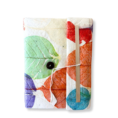 Lokta Paper Notebook, Colorful Leaves, A5, 45 Leaves - SHAMTAM.COM