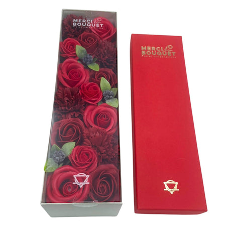 Soap Flowers Long Box - Classic Red Roses - SHAMTAM.COM